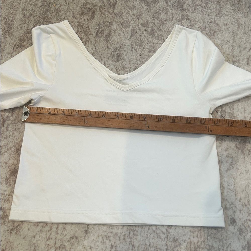 Hemut lang White Long Sleeve slashed elbow cropped small new without tags - Picture 4 of 6